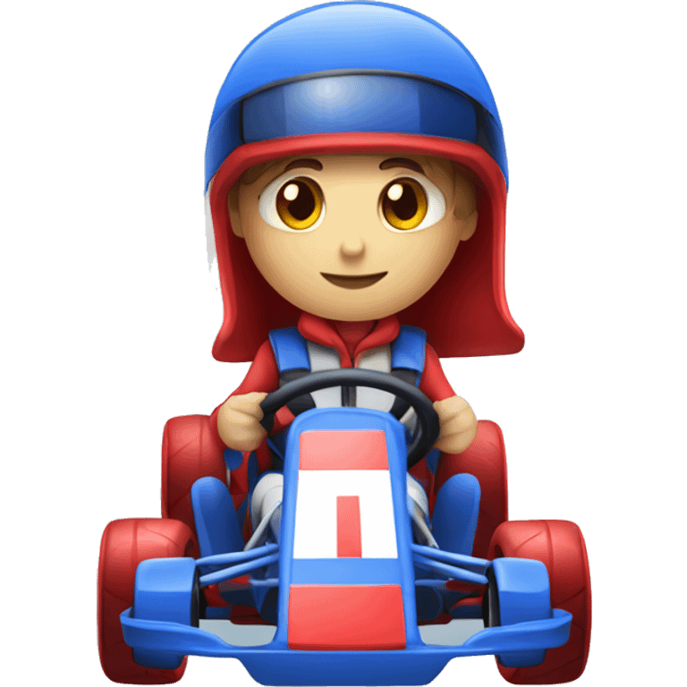 Blue red and white kart emoji