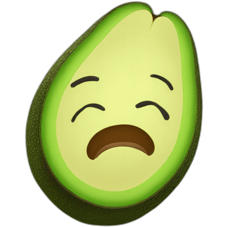 Sleeping face of a fluffy stuffed avocado emoji