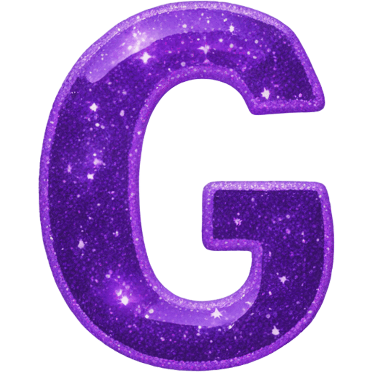 purple glowing Glitter letter G emoji