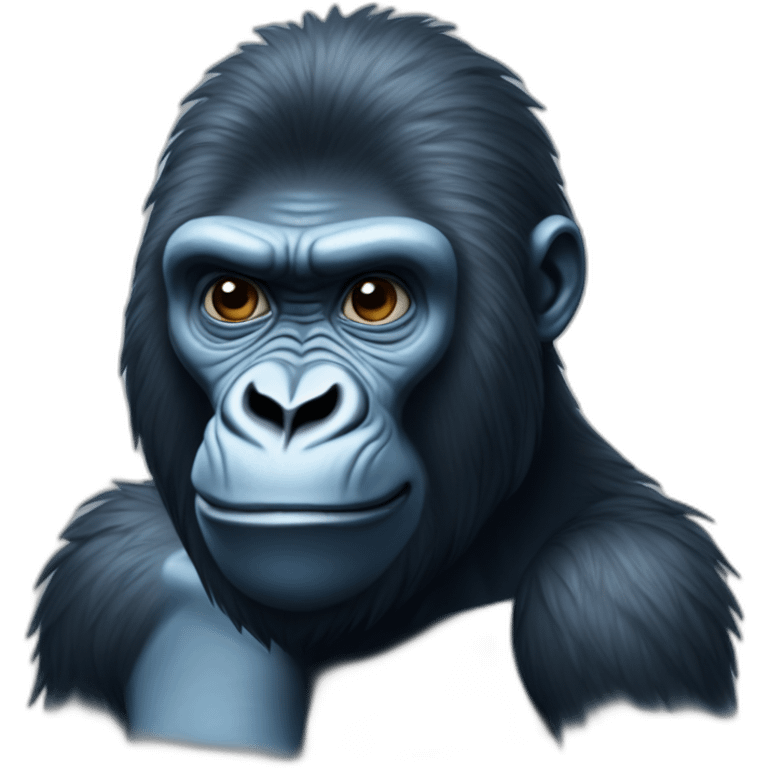 a big blue gorilla named negro in sapnish emoji