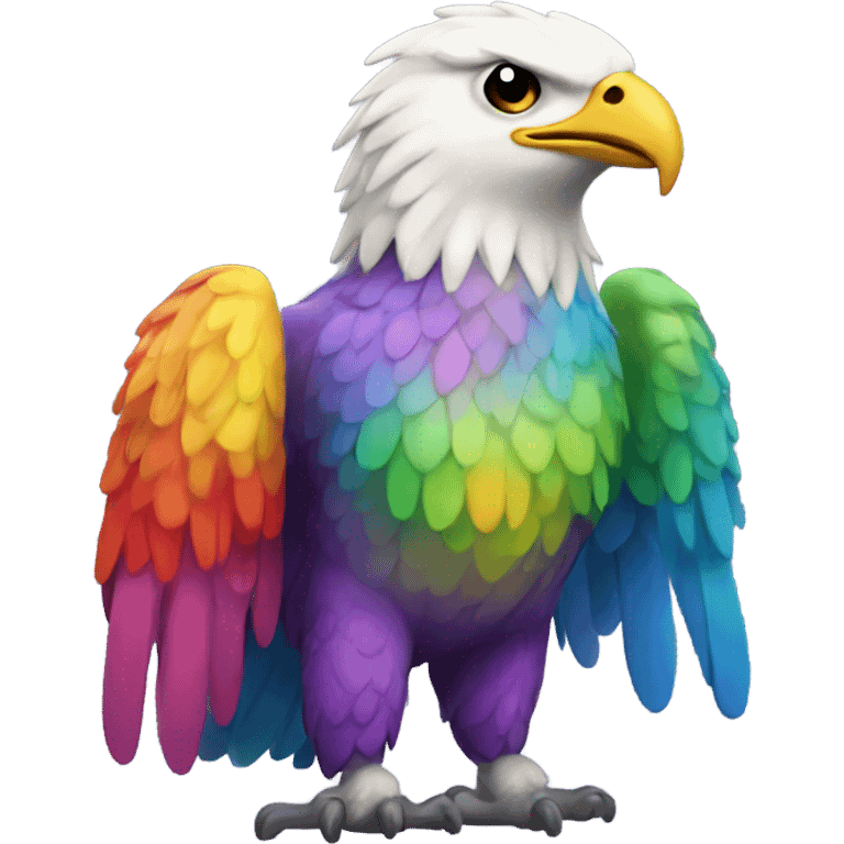 happy colorful rainbow hawk emoji