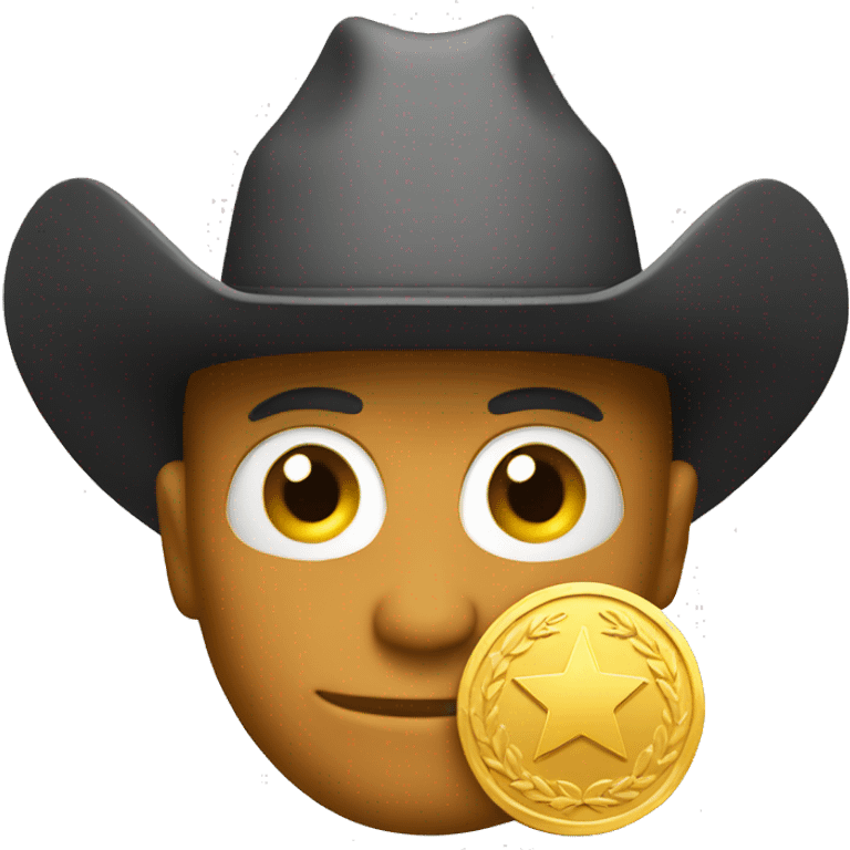 gold medal with a cowboy hat emoji