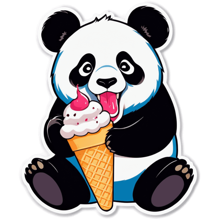 Panda eating ice cream emoji