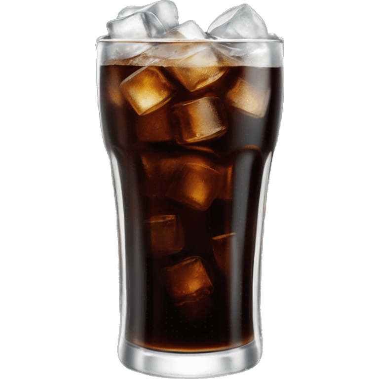 Tall glass of Coke zero with ice cubes emoji