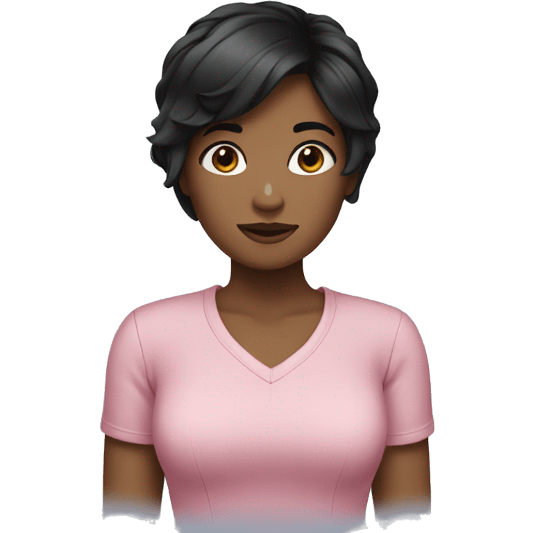 A girl with short black hair emoji