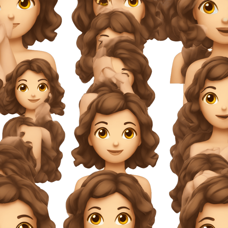 Fille brunette avec des cheveux maron courte emoji