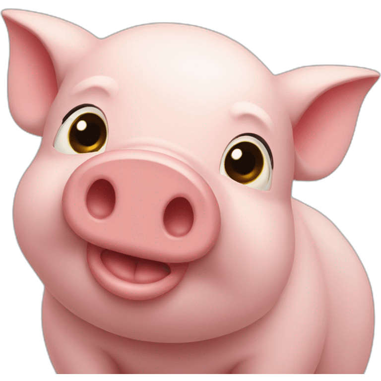 Cochon sur chat emoji