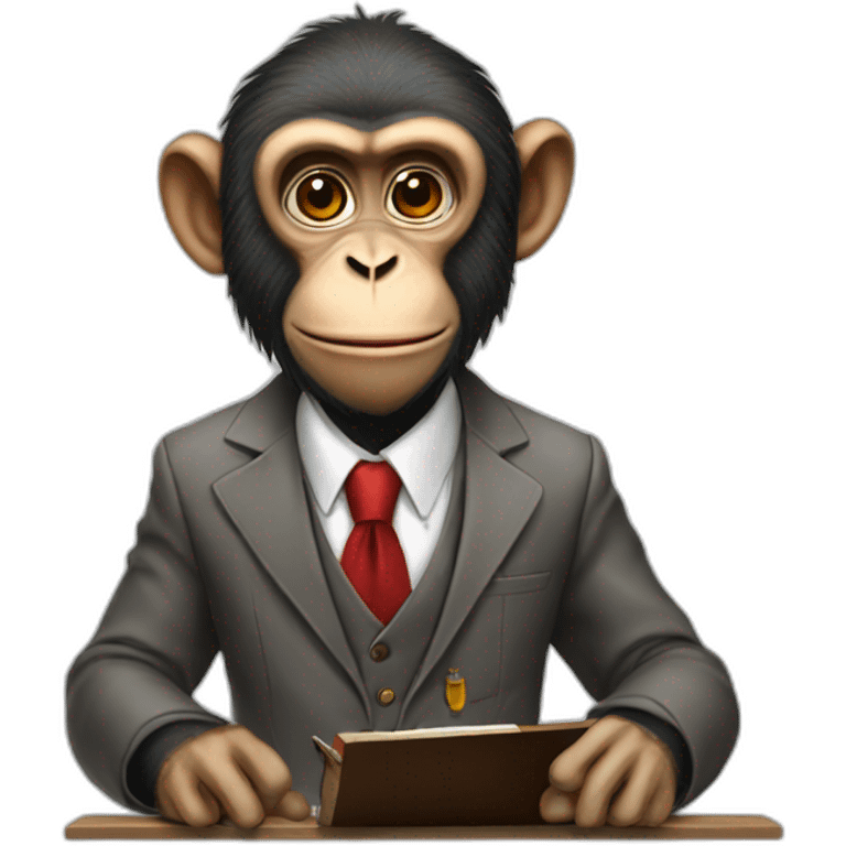 this monkey professor monkey professor with suit holding a table emoji