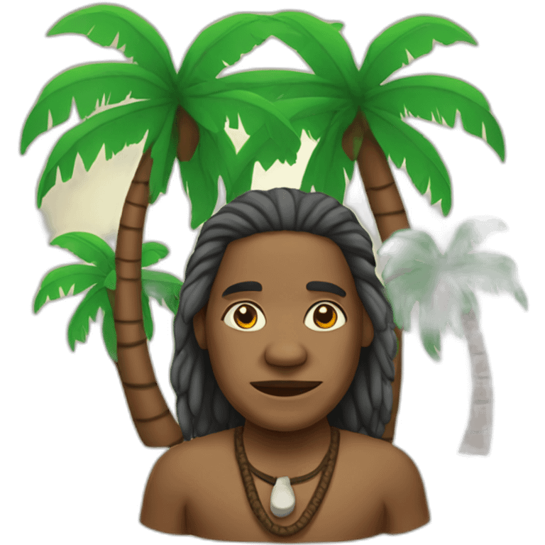 Aborigine with palm trees in background emoji