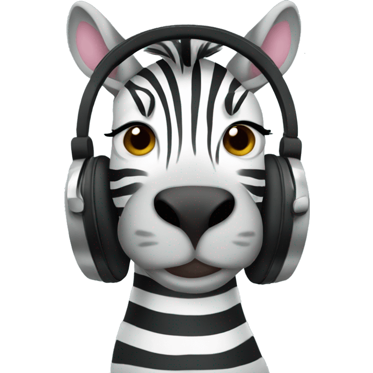 zebra with black headphones and hoodie emoji