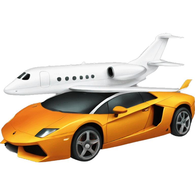 plane and  lamborgini emoji