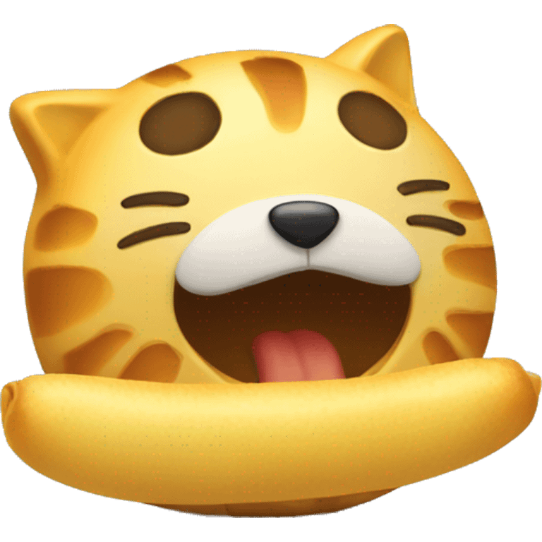 Chat qui mange un cailloux  emoji