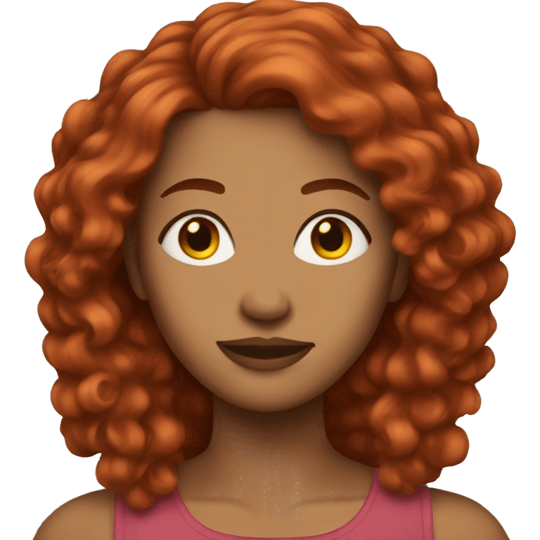 Tan woman red hair emoji