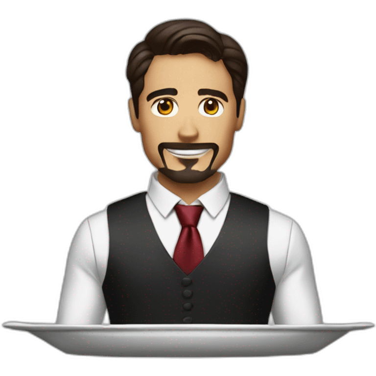 iron man as a waiter emoji