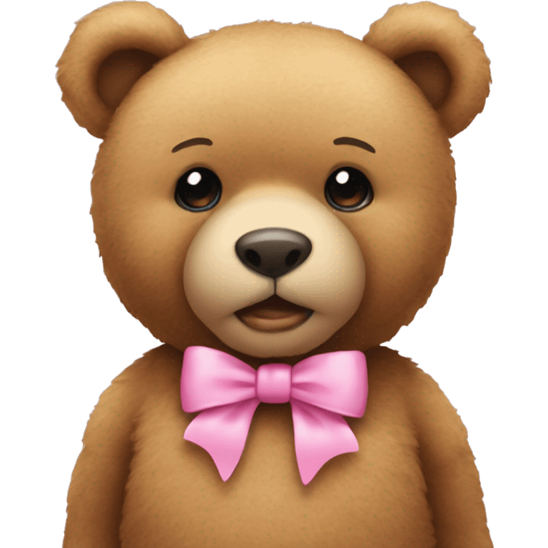 teddy bear wearing a pink bow emoji