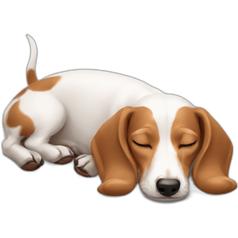 Dachshund white sleeping emoji