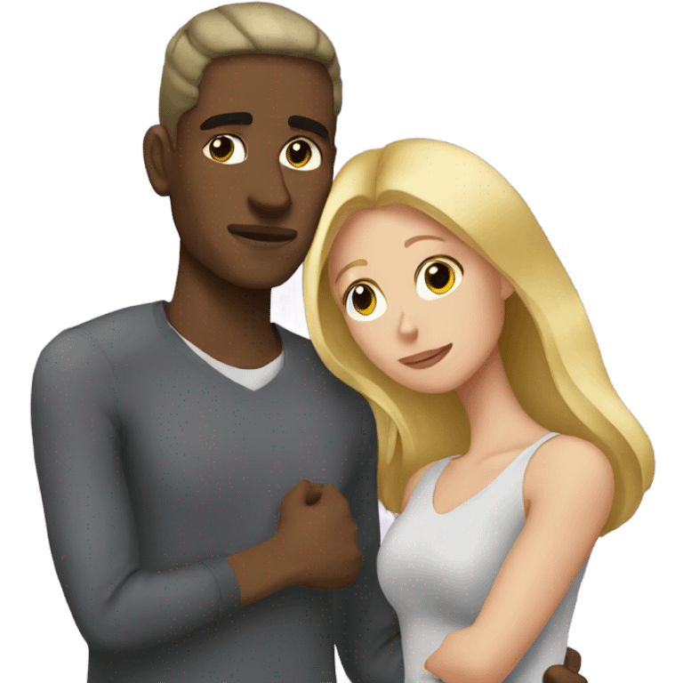 Black male breaking up with blonde female  emoji