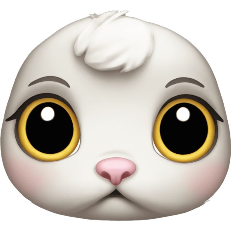  baby rabbit sad big eyes with a head bow emoji