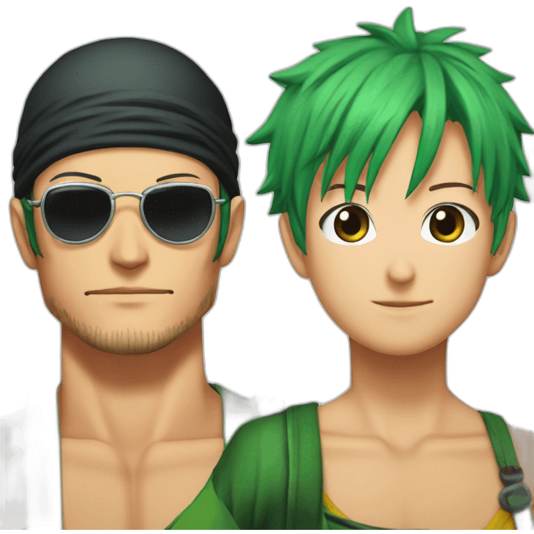 Zoro and Robin and chopper on one piece emoji