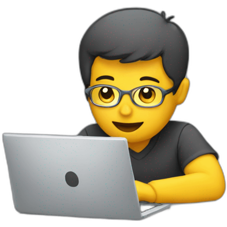 Admin working on his laptop  emoji