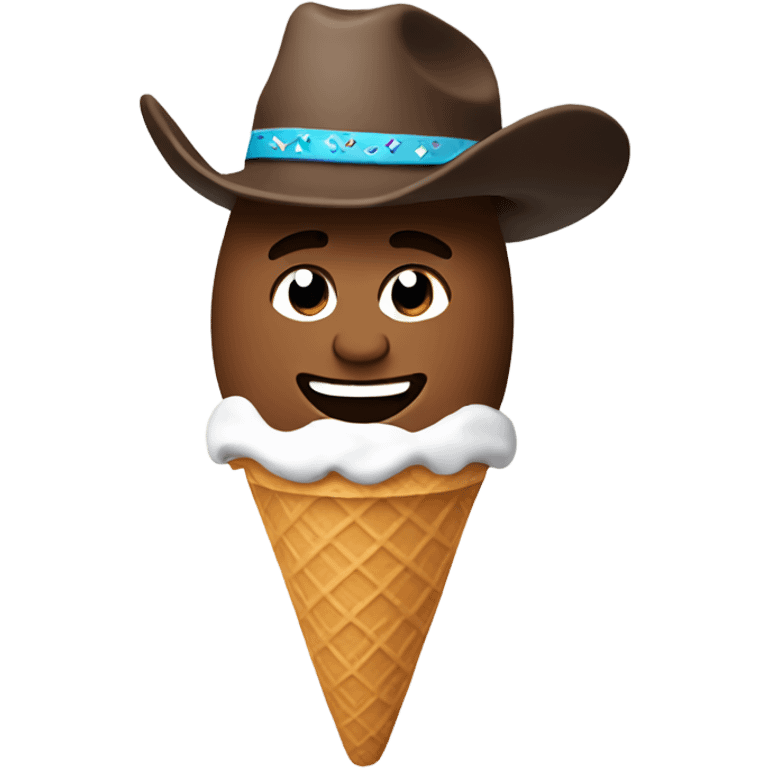 Ice cream cone cowboy emoji