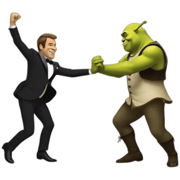 Shrek and macron dancing emoji