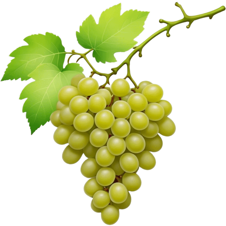 matcha colored grapes with matcha pastel colored leaves emoji