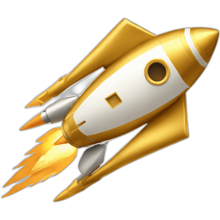 golden rocketship diagonal emoji