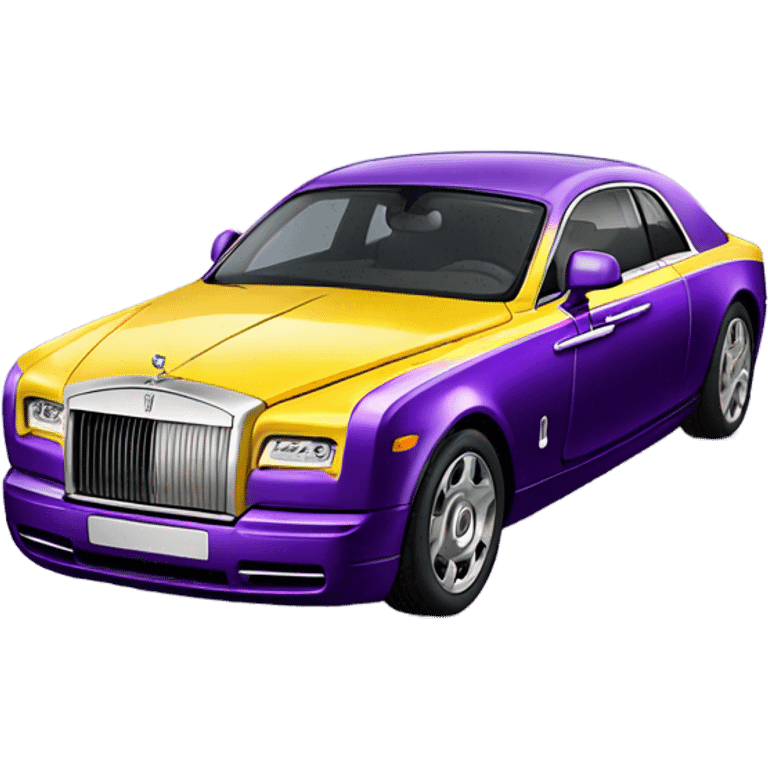 Purple and yellow Rolls-Royce emoji