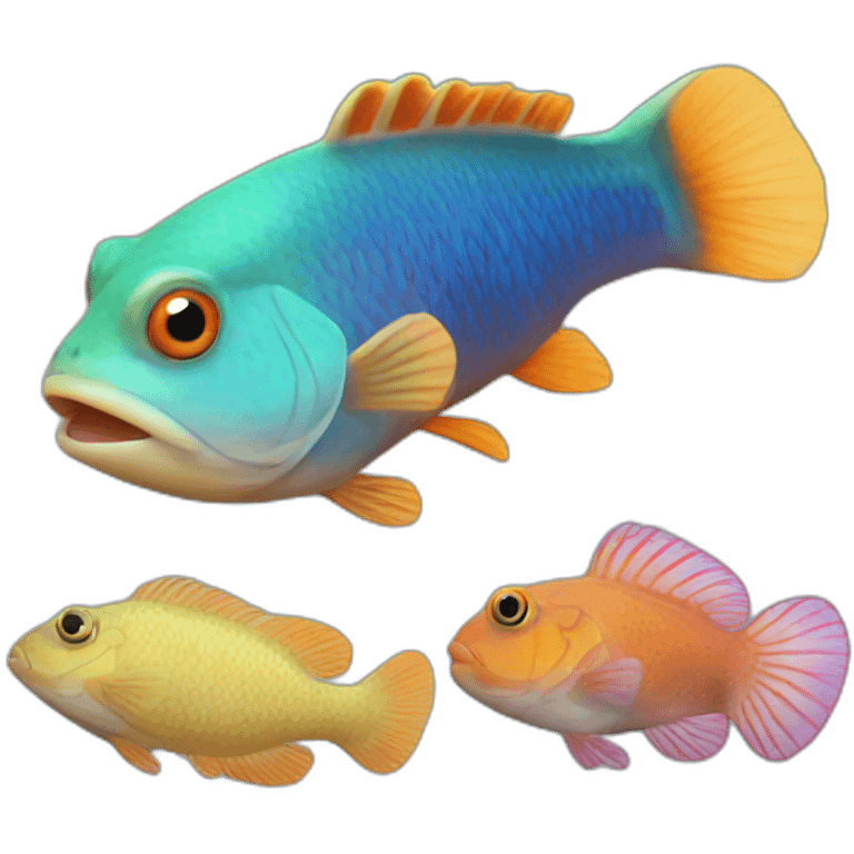 lion goby fish and anchor emoji