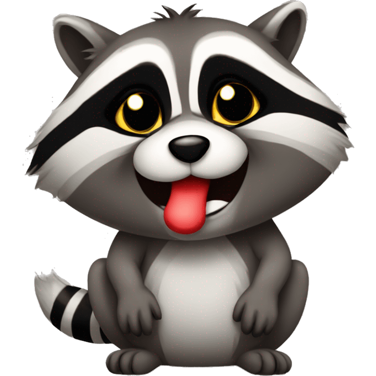 Racoon whit send a kiss  emoji