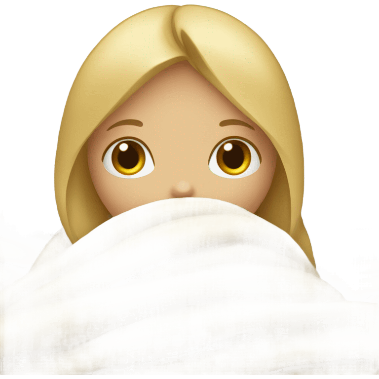 Blondy girl inside a blanket eyes closed  emoji