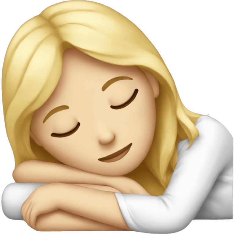 A blonde girl sleeping emoji