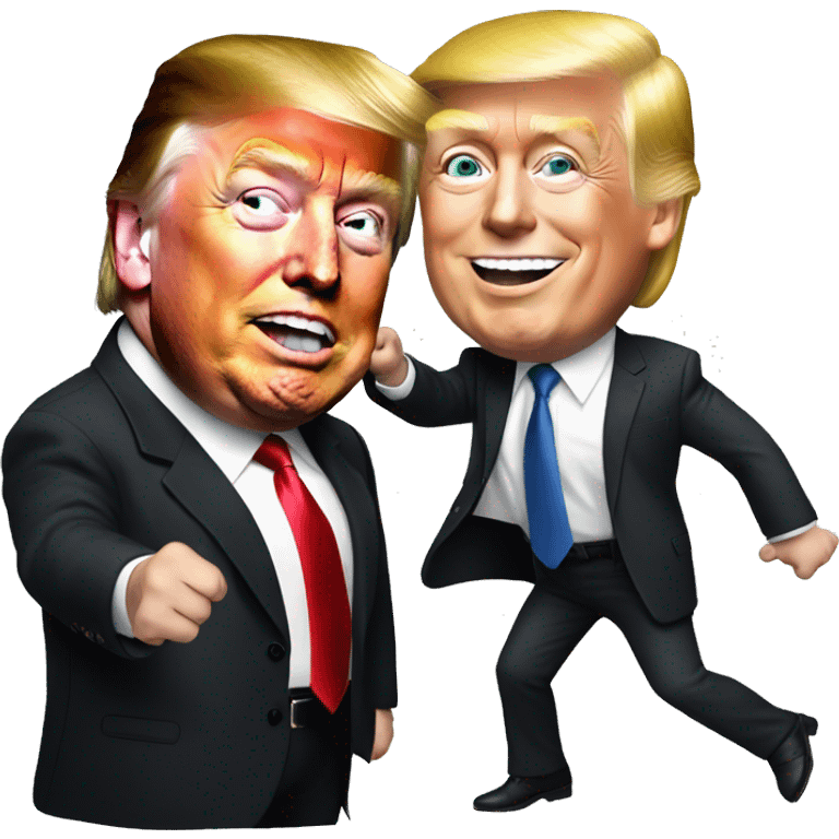 Elon Musk and Trump dancing together emoji