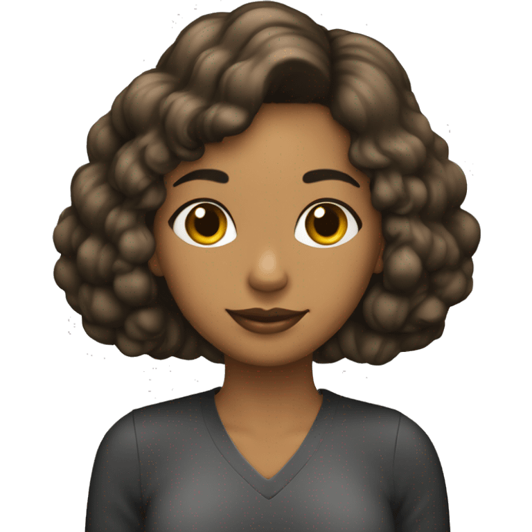 Una chica de pelo negro largo de 40 años con casco  emoji