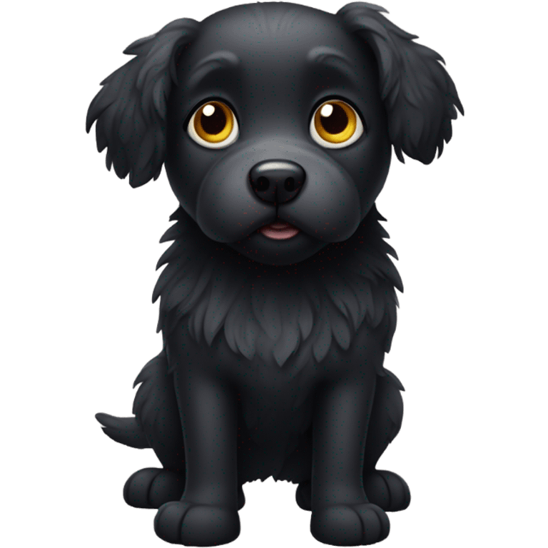 Black fluffy dog emoji