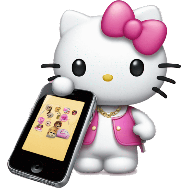 Hello kitty with iphone  emoji