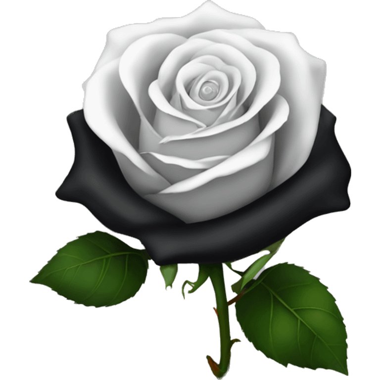 Black rose with a white bow on the stem ￼ emoji