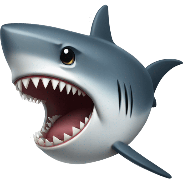 Detail shark with buck teeth emoji