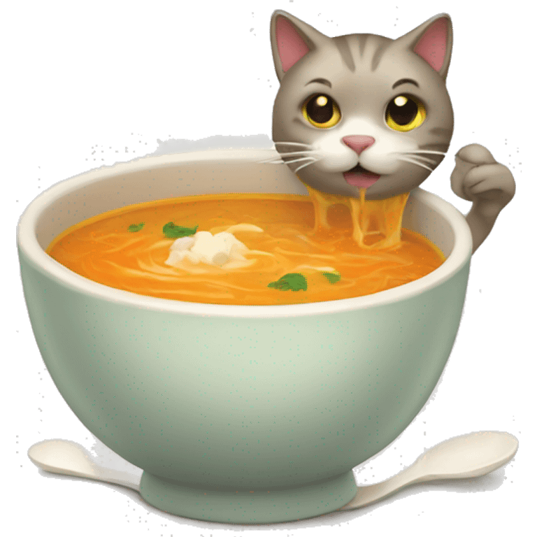 cat eating soup emoji