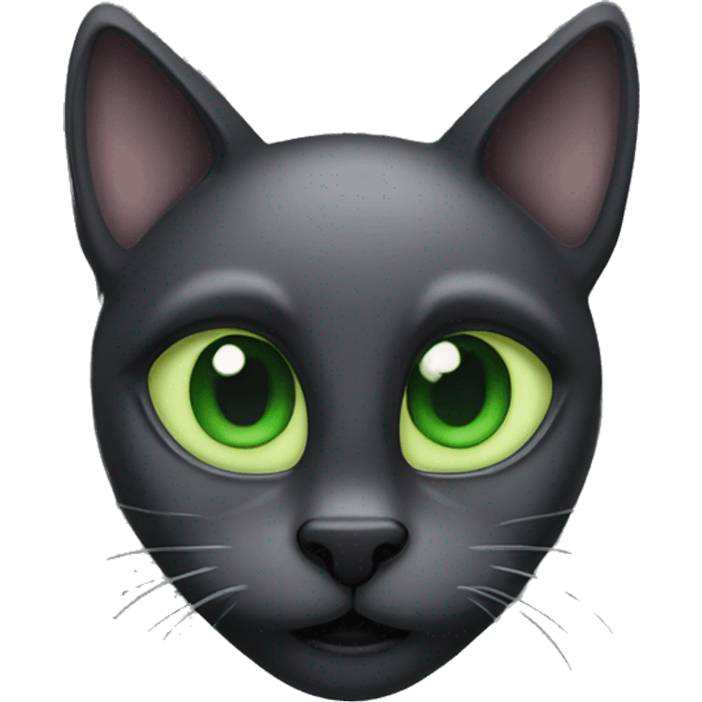 Black cat with green eyes emoji