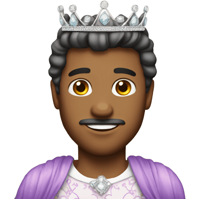 Man dressed in princess gown and tiara emoji