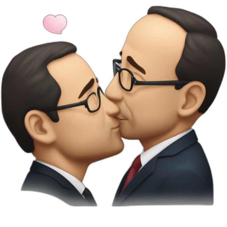 Oussama Ben kissing François Hollande emoji