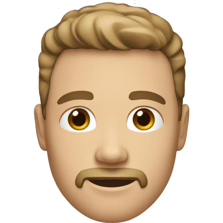 white male, short brun hairs, goatee emoji