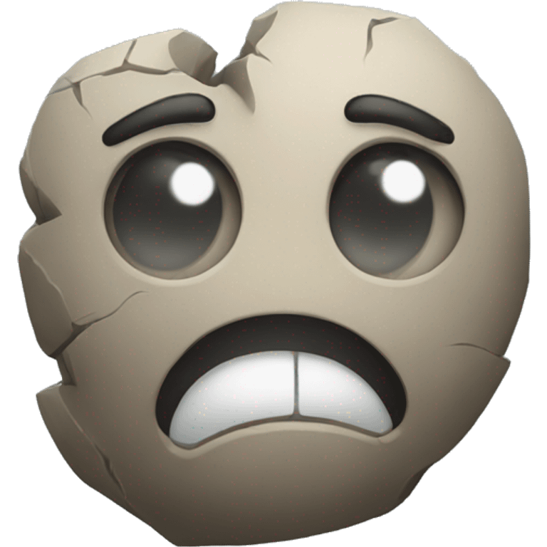 Stone head emojie with a tear dropping from his eye emoji