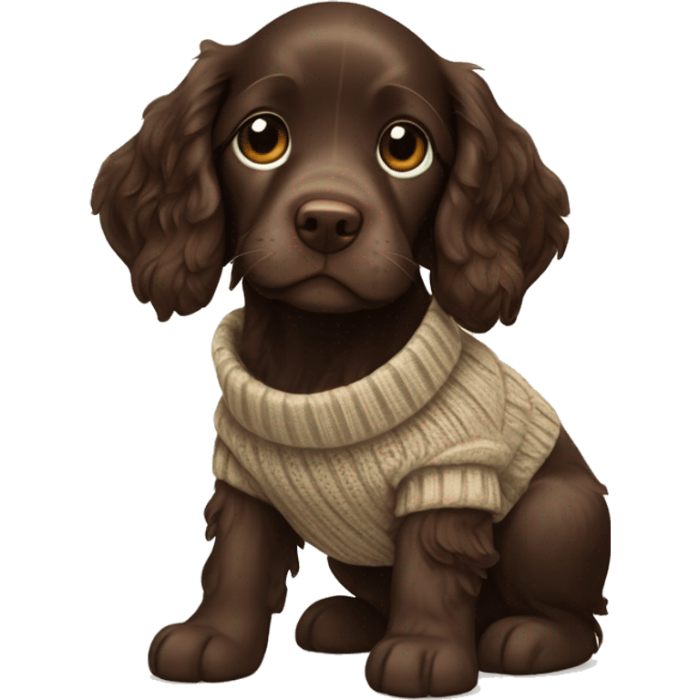 Boykin spaniel puppy wearing sweater  emoji