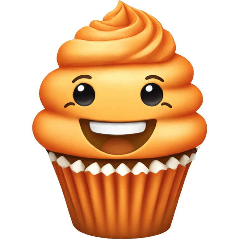 Happy orange cupcake emoji