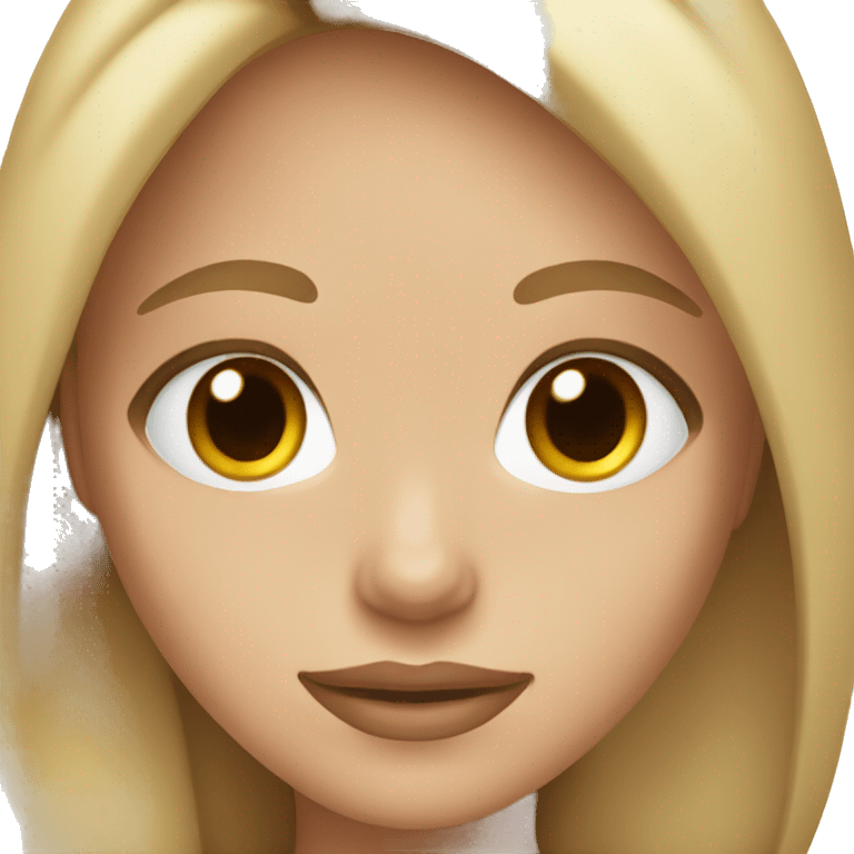 girl light skin blue eyes brown and blonde hair emoji