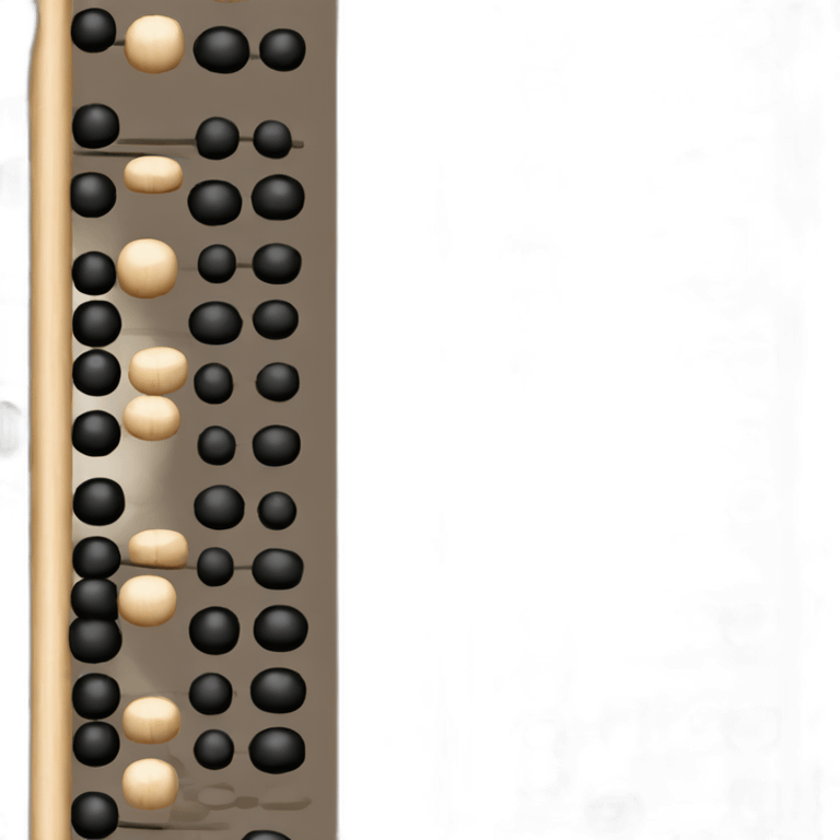 an-abacus-with black and light brown beads. emoji