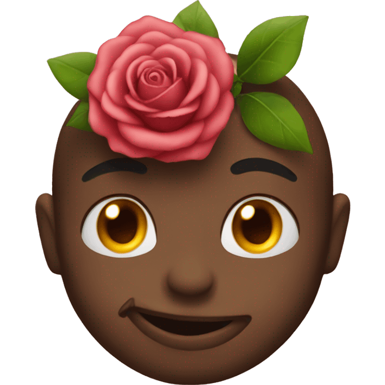 emoji with rose in mouth emoji